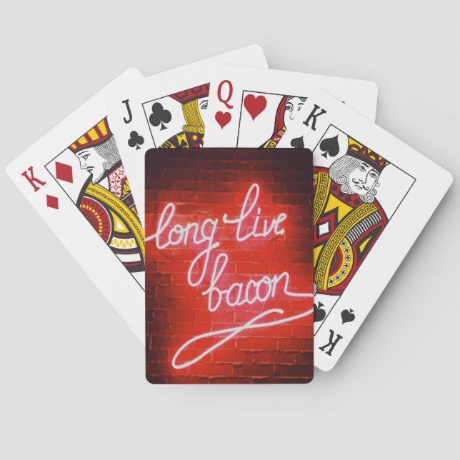 Jeu De Cartes Longue vie Bacon néon signe, amant Bacon (dos)