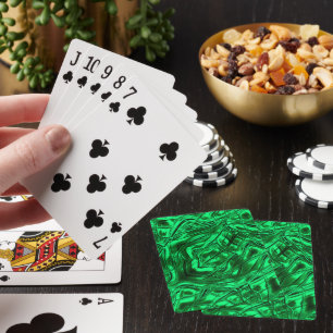 Jeu De Cartes Longues courbes formant étoile sur métal vert