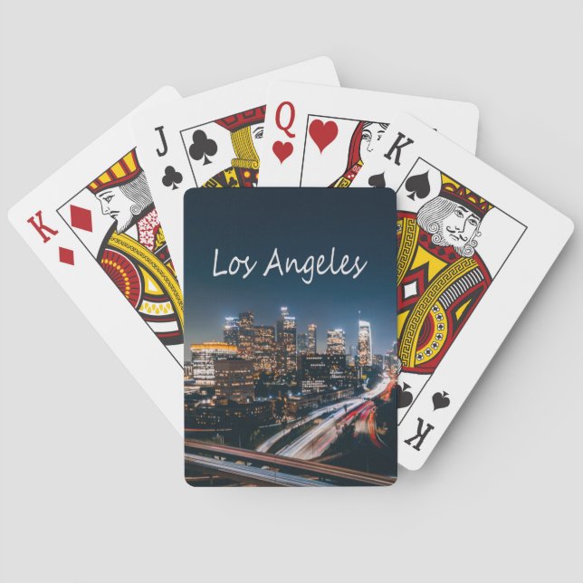 Jeu De Cartes Los Angeles California City Skyline la nuit (dos)