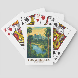 Jeu De Cartes Los Angeles California Travel Art Vintage