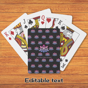 Jeu De Cartes Lotus fleur bleu rose texte personnalisé