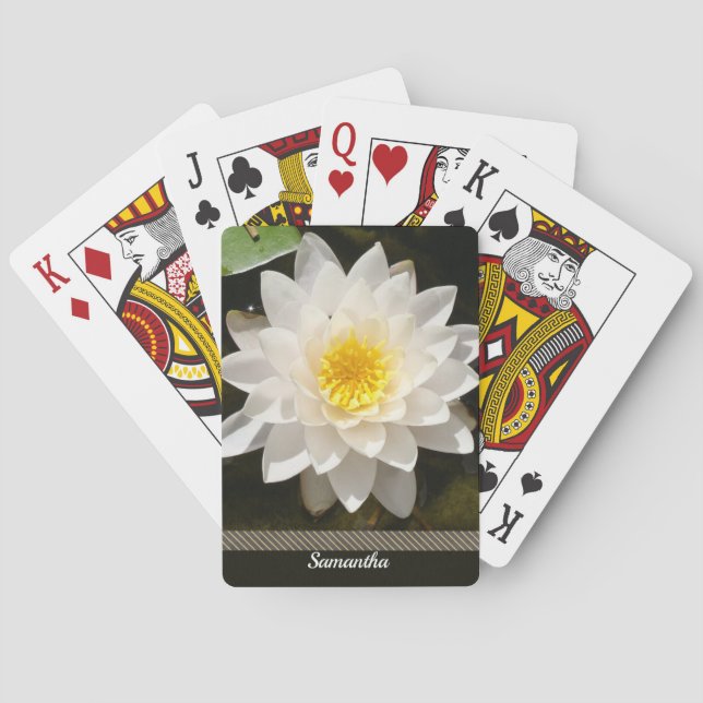 Jeu De Cartes Lotus Nénuphar Blanc Flottant  (dos)