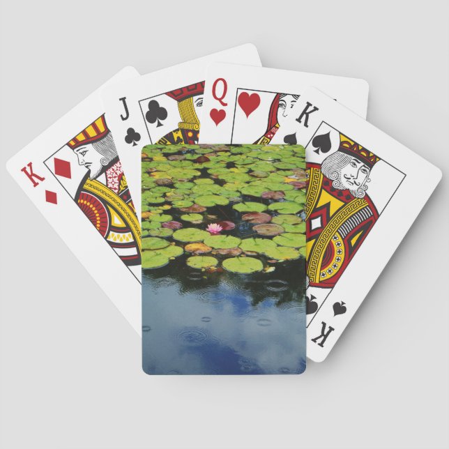 Jeu De Cartes Lotus rose en pluie (dos)