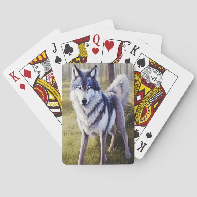 Jeu De Cartes Loup coloré debout (dos)
