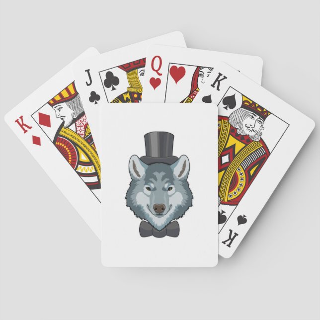 Jeu De Cartes Loup comme marié avec nœud papillon (dos)