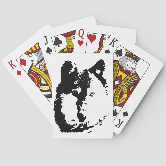 Jeu De Cartes Loup d'art pop (dos)