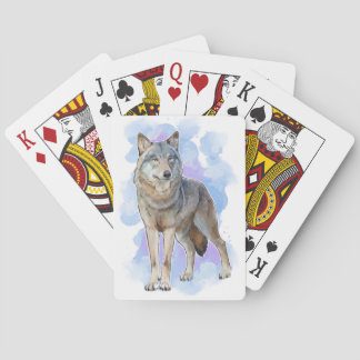 Jeu De Cartes Loup gris mexicain jouant aux cartes