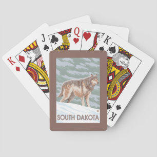 Jeu De Cartes Loup gris StandingSouth Dakota