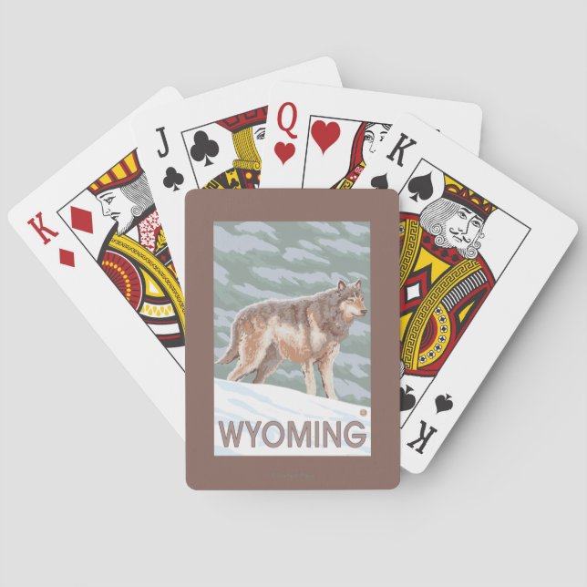Jeu De Cartes Loup gris StandingWyoming (dos)