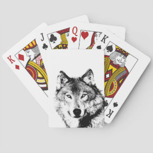 Jeu De Cartes Loup noir et blanc