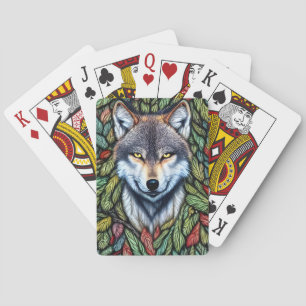 Jeu De Cartes Loup prédateur de bois sauvage