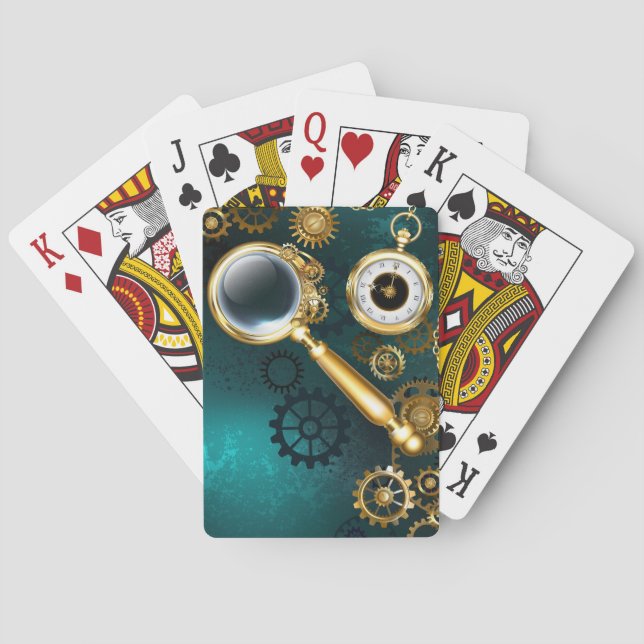 Jeu De Cartes Loupe en style Steampunk (dos)
