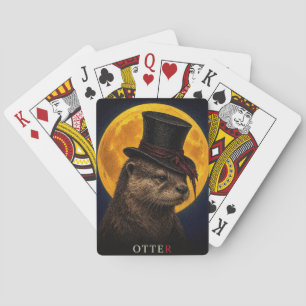 Jeu De Cartes Loutre Chapeau Haut de Forme Gothique Surréaliste