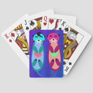 Jeu De Cartes Loutre et ami d'Elvis avec des coeurs