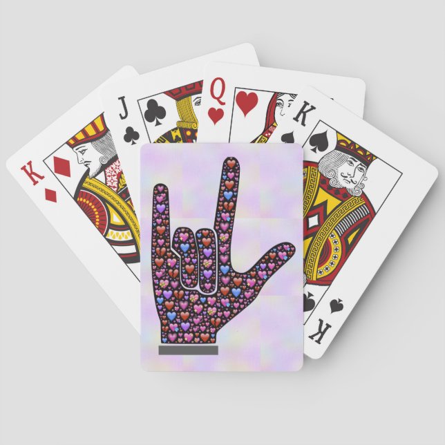 Jeu De Cartes Love Hand Sign Jouer aux cartes (dos)