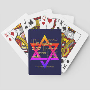Jeu De Cartes LOVE JOY PEACE Star de David Hanoukka