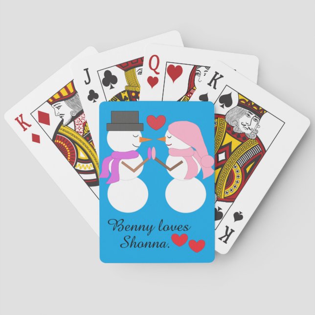 Jeu De Cartes Love & Snowpeople:  Blue-green (dos)