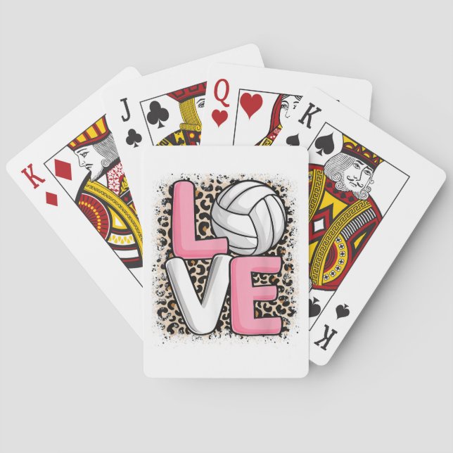 Jeu De Cartes Love Volleyball Empreinte de léopard Filles Volley (dos)