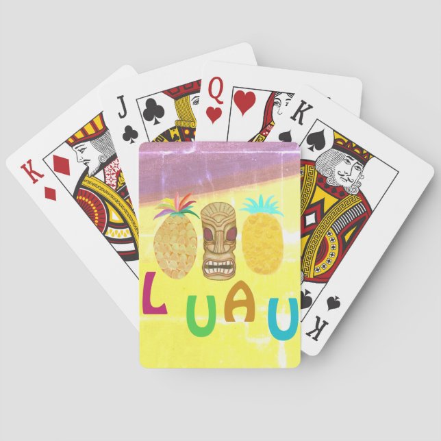 Jeu De Cartes Luau Tiki Ananas d'été (dos)