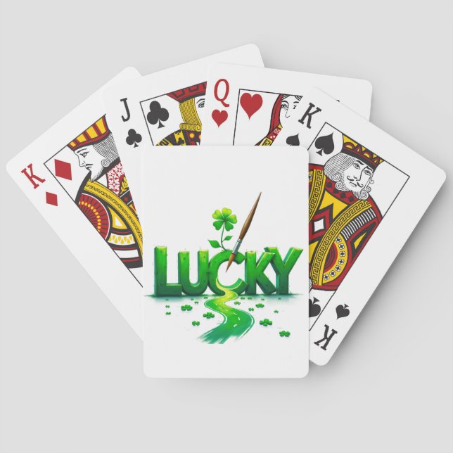Jeu De Cartes Lucky Clover Design pour la St. Patrick's Day (dos)
