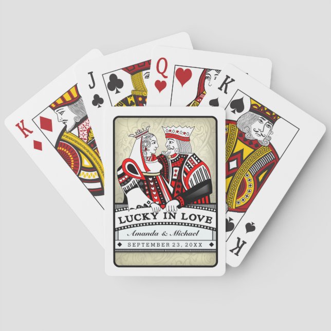 Jeu De Cartes Lucky in Love Black Red & White Playing Cartes (dos)