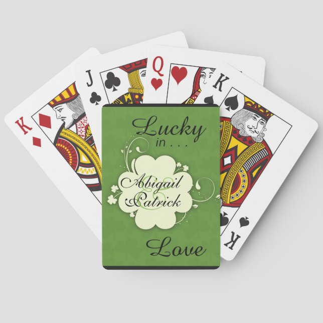 Jeu De Cartes Lucky in Love Cartes de design Shamrock personnali (dos)
