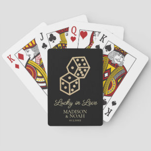 Jeu De Cartes Lucky in Love Gold Dice Casino Wedding Favor