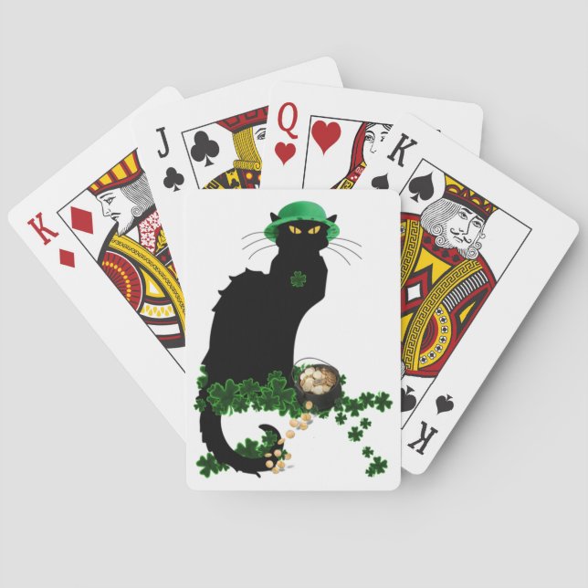 Jeu De Cartes Lucky Le Conversation Noir Saint Patrick's Day (dos)