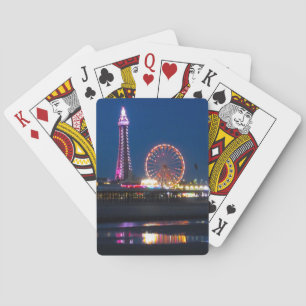Jeu De Cartes Lumières de la plage de Blackpool la nuit