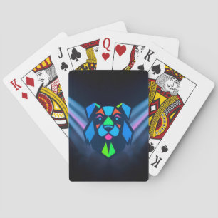 Jeu De Cartes Lumières néon chien bleu