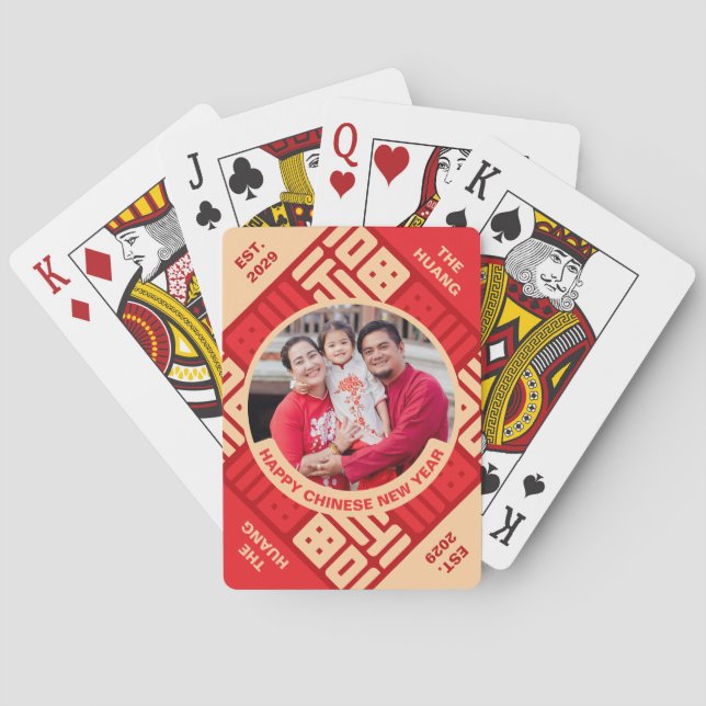 Jeu De Cartes Lunar New Year Lantern Photo Poker Cards (dos)