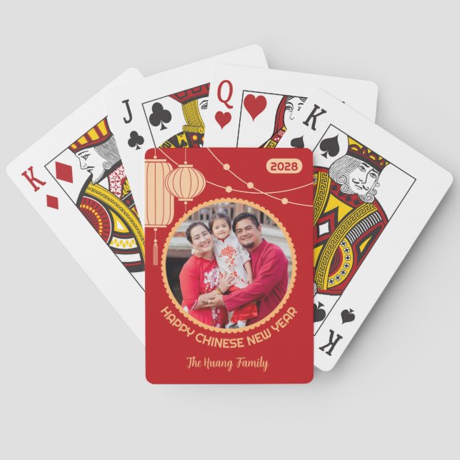 Jeu De Cartes Lunar New Year Lantern Photo Poker Cards (dos)