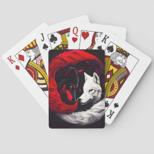 Jeu De Cartes Lune Crimson Loup blanc rouge