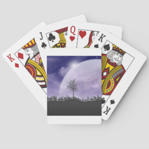 Jeu De Cartes Lune Lumière Étoiles Ciel Arbres Whimsical Personn