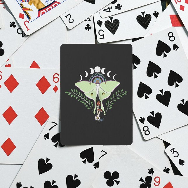 Jeu De Cartes Lune Papillon Éthéré Vert Mystique Céleste (Créateur téléchargé)