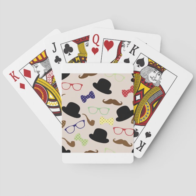 Jeu De Cartes Lunettes, Casquettes et moustache (dos)
