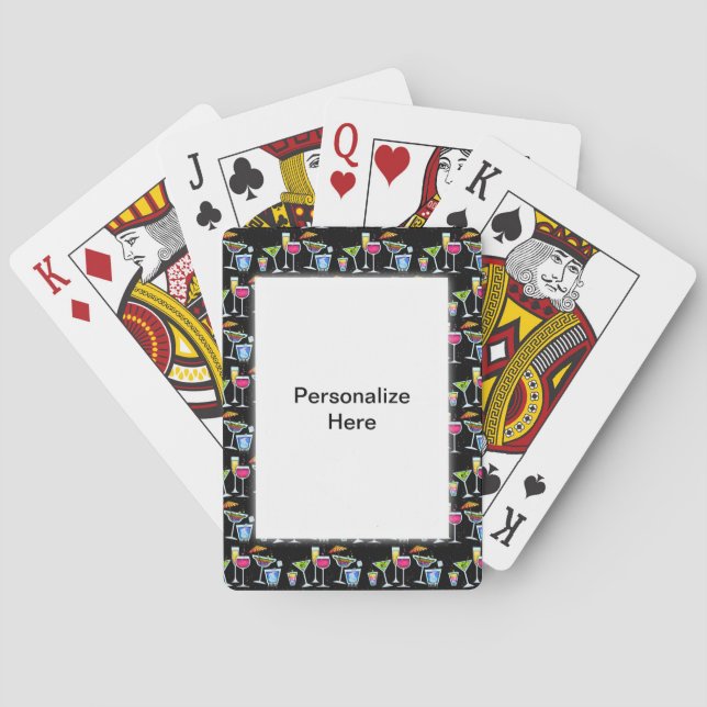 JEU DE CARTES LUNETTES DE COCKTAIL PERSONNALISABLES JOUER CARTES (dos)