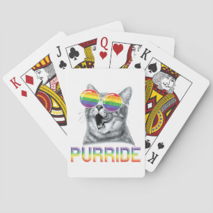 Jeu De Cartes Lunettes de soleil arc-en-ciel Gay Pride Chat Drôl