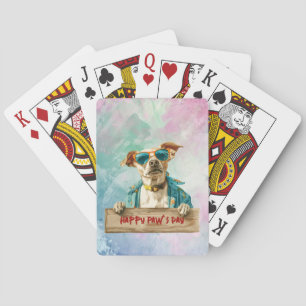 Jeu De Cartes Lunettes de soleil de chien cool Joyeux Paw's Day