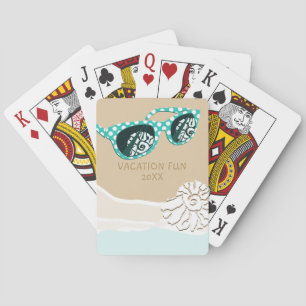 Jeu De Cartes Lunettes de soleil turquoise miroir coquillage vac