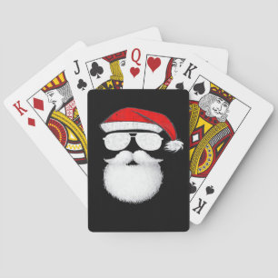 Jeu De Cartes Lunettes de soleil visage de Père Noël avec chapea