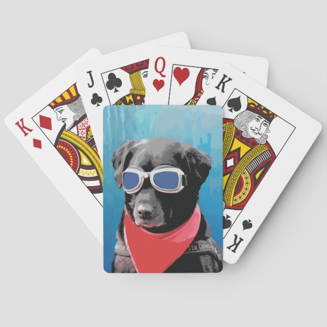 Jeu De Cartes Lunettes rouges de bleu de Bandana de chien de (dos)
