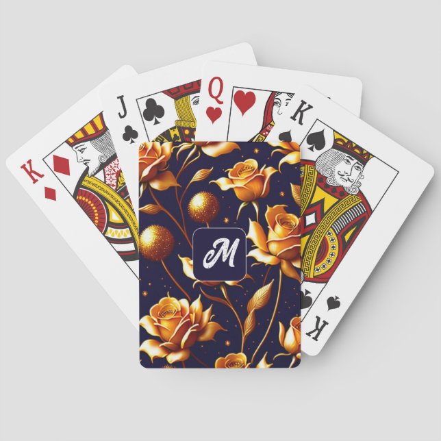 Jeu De Cartes Luxe Gold Boho Rose Collection moderne (dos)