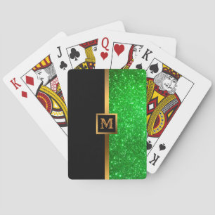 Jeu De Cartes Luxe Green Gold Parties scintillant