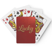 Jeu de cartes Luxe Lucky Script Rouge et Or