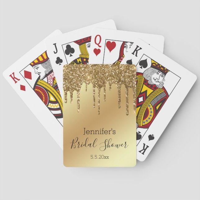 Jeu De Cartes luxe paillettes dorées cascade de mariage (dos)