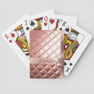 Jeu De Cartes Luxe Rose Gold Parties scintillant Custom Ajouter