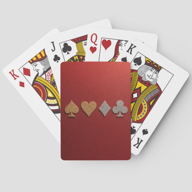 Jeu de cartes Luxe Rouge Or Argent (dos)