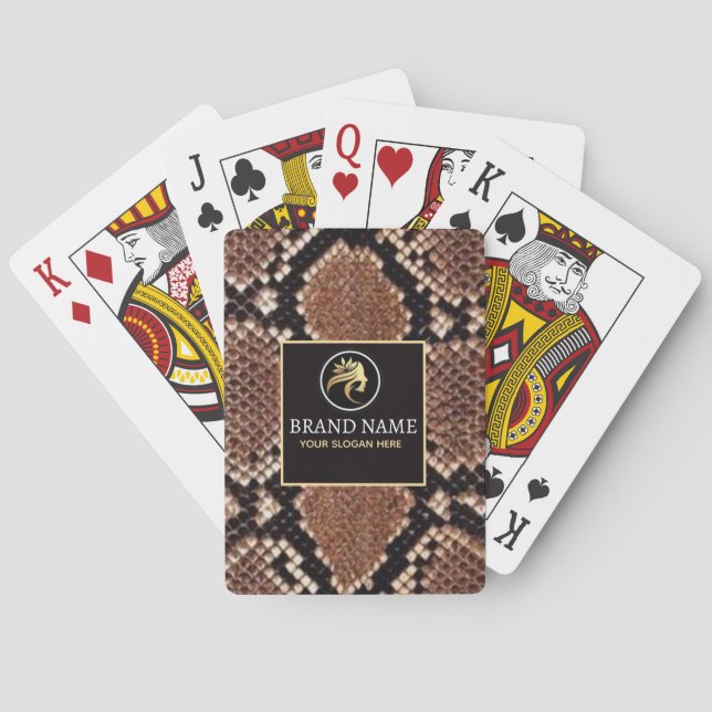 Jeu De Cartes Luxury Beauty Branding Brown Python Snake Skin  (dos)