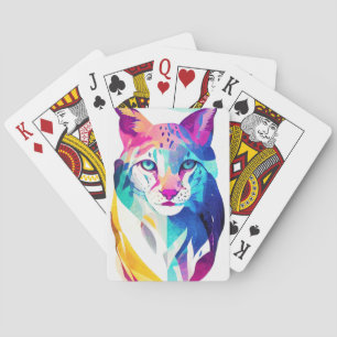 Jeu De Cartes Lynx Wild Nature Animal Color Art Peinture